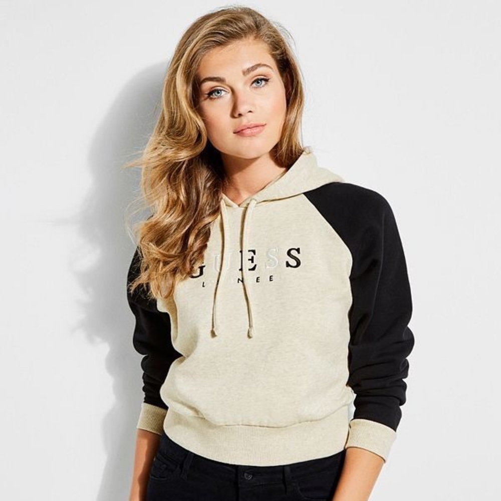 Guess Originals Color-block Crop Hoodie